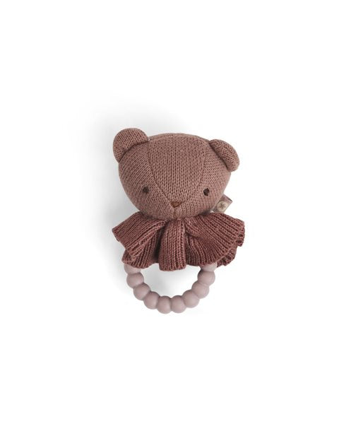Rammelaar beer – Dark Rose – Katoen & siliconen ring – Smallstuff
