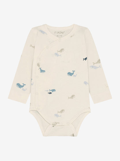 Envelope romper - Organic cotton - Arctic Ice/Whales - Fixoni