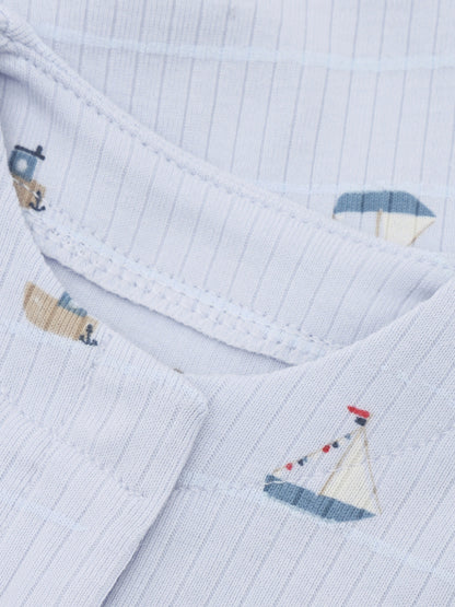 Boxpakje/pyjama - Modal/katoen mix - Blauw/Zeilbootjes - Fixoni