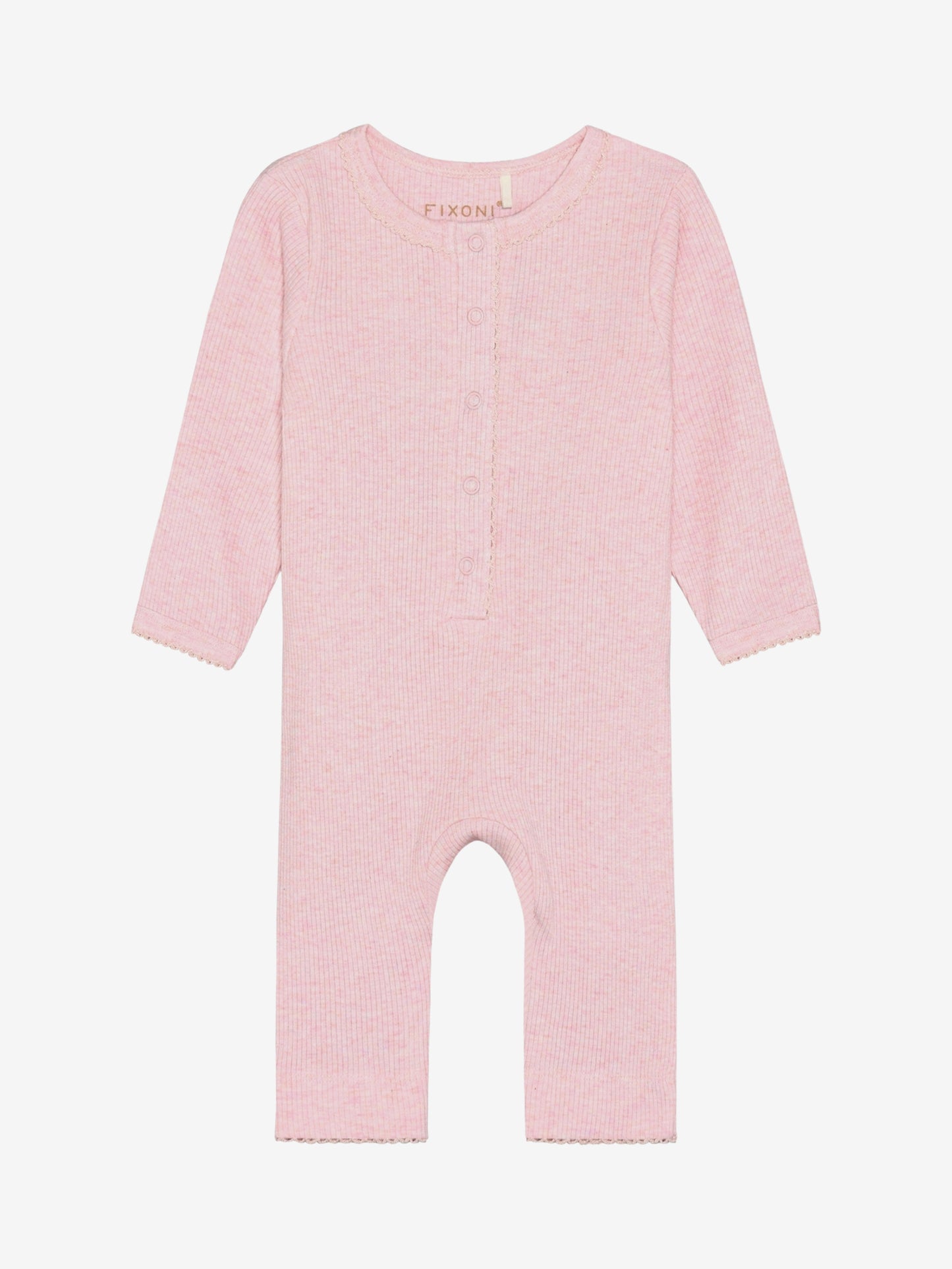 Jumpsuit - Modal/Cotton - Pink/Bleached Mauve Melange - Fixoni