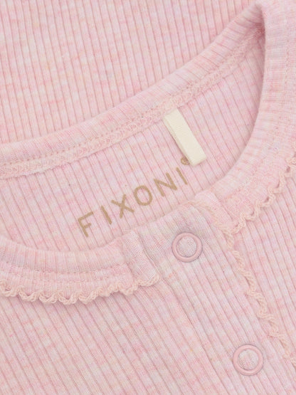 Jumpsuit - Modal/Cotton - Pink/Bleached Mauve Melange - Fixoni