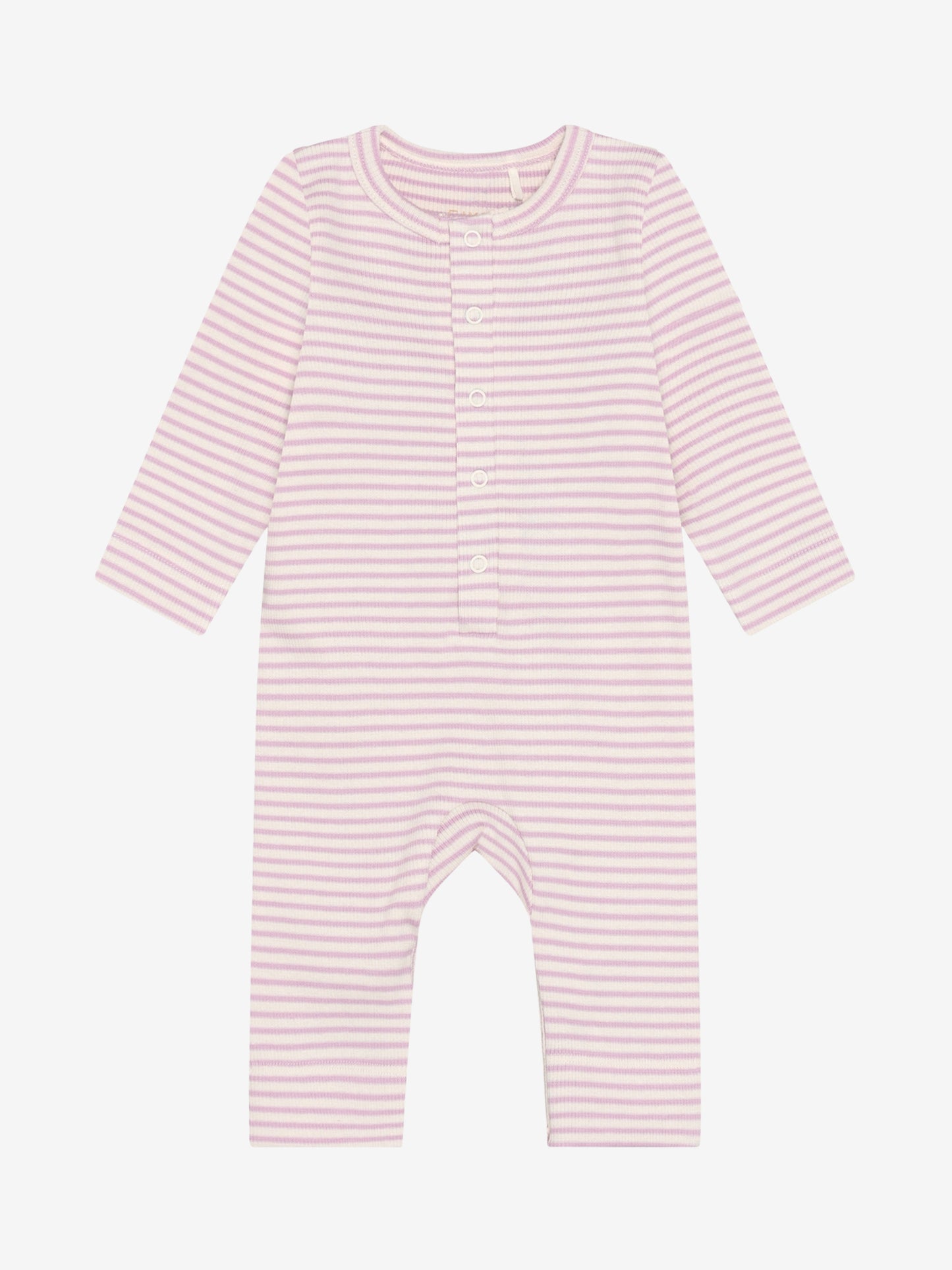 Strampler - Baumwolle - Gestreift Rosa/Bleached Mauve - Fixoni