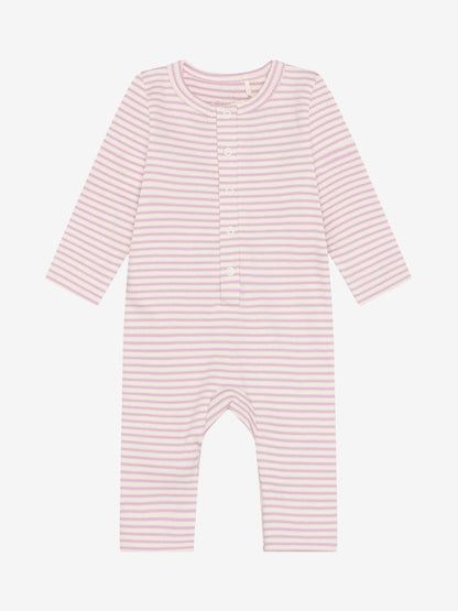 Strampler - Baumwolle - Gestreift Rosa/Bleached Mauve - Fixoni
