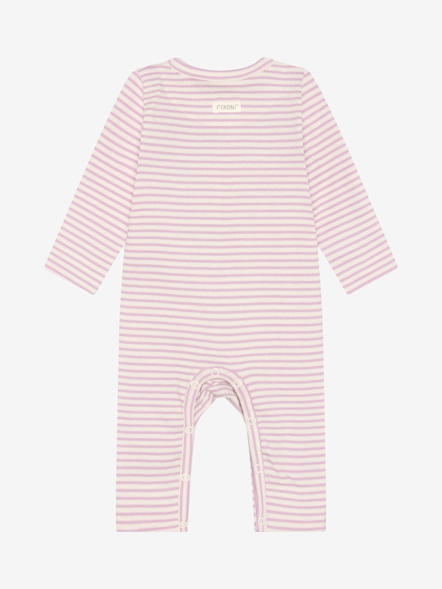 Strampler - Baumwolle - Gestreift Rosa/Bleached Mauve - Fixoni