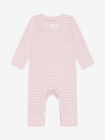 Strampler - Baumwolle - Gestreift Rosa/Bleached Mauve - Fixoni
