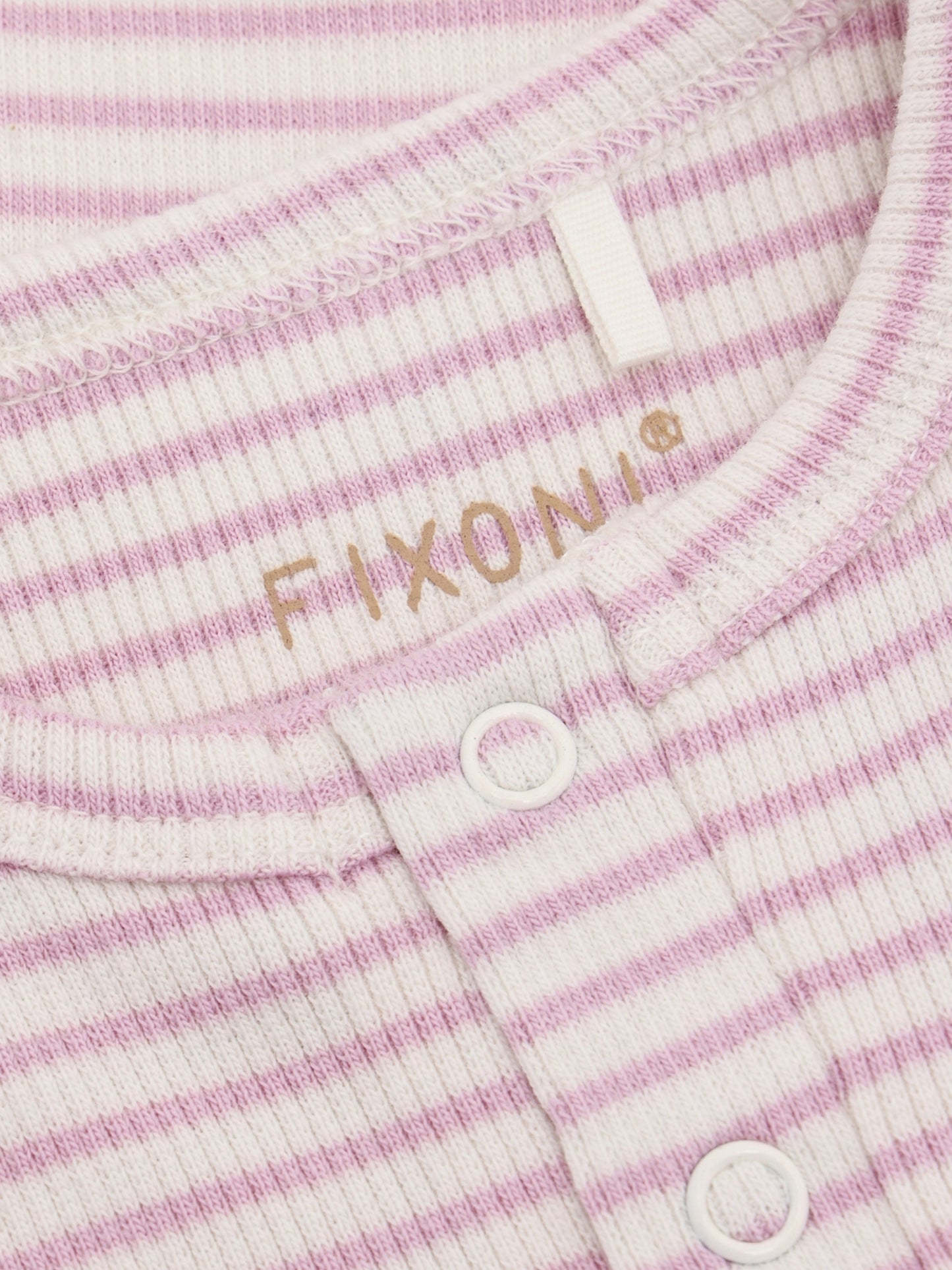 Strampler - Baumwolle - Gestreift Rosa/Bleached Mauve - Fixoni