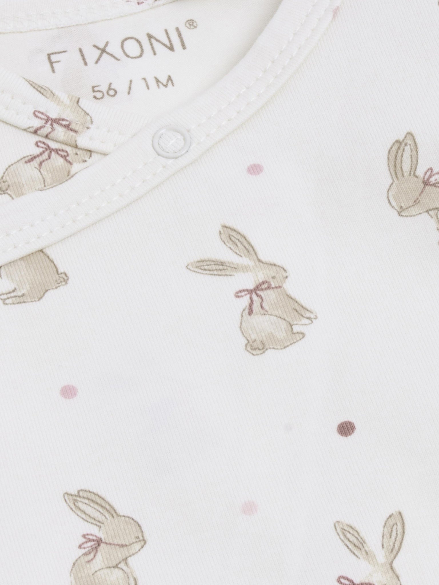 Transfer romper with rabbit print – Pale Lilac – Organic cotton – Fixoni