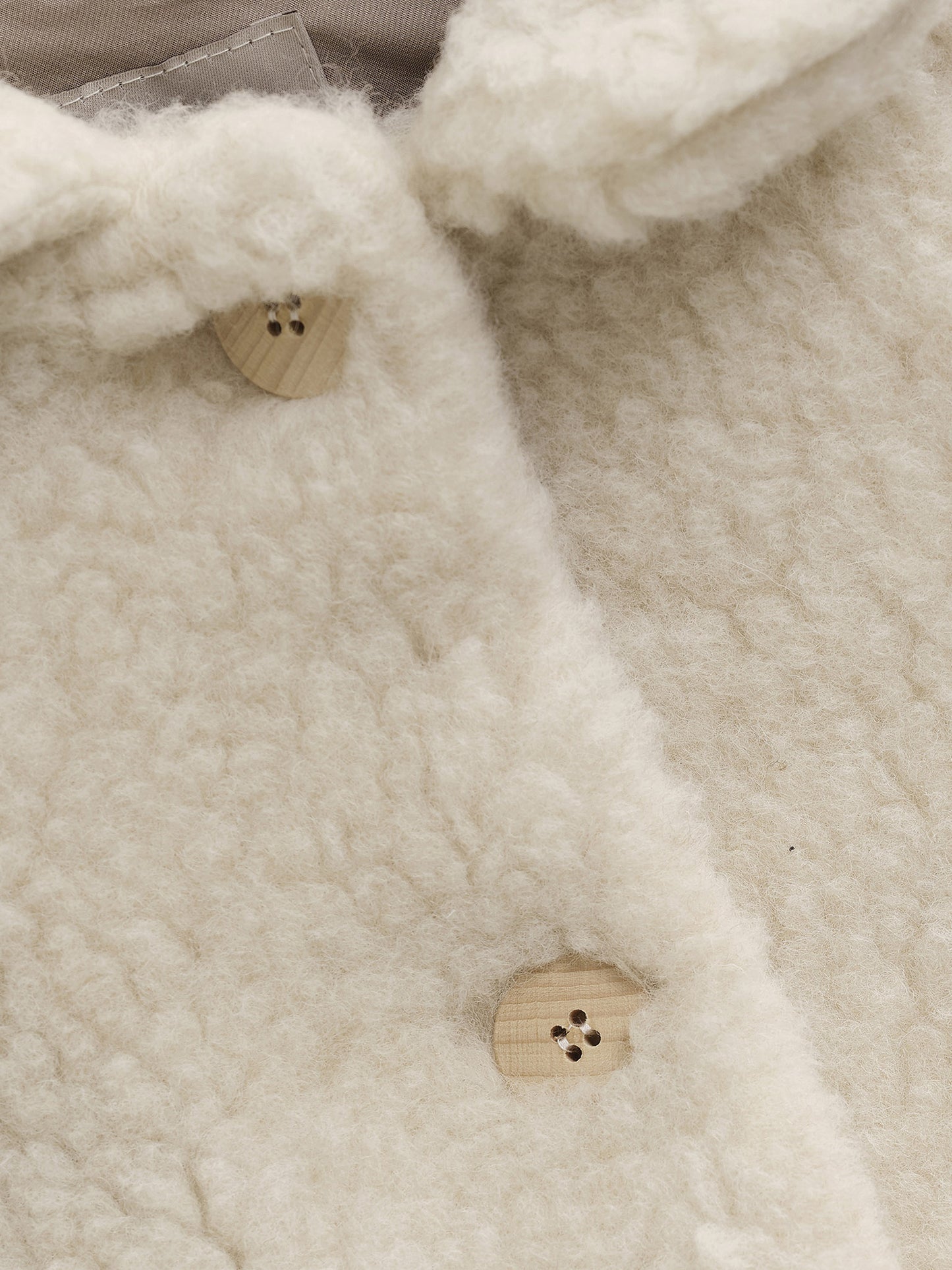 Teddyjacke - Merinowolle - Zement/Beige - Huttelihut