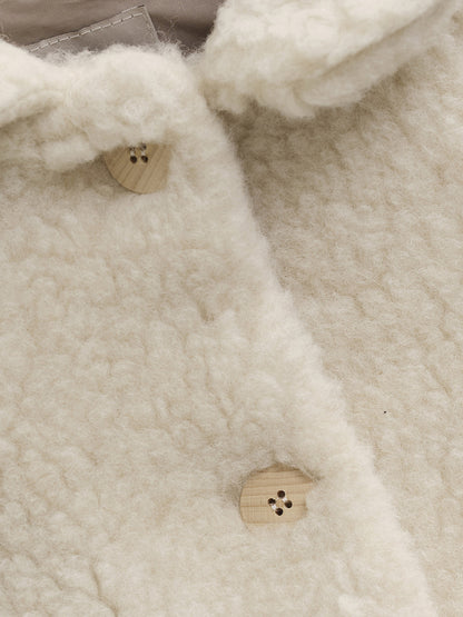 Teddyjacke - Merinowolle - Zement/Beige - Huttelihut