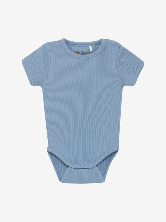 Short sleeve romper - Cotton & Modal mix - Windward Blue - Body SS Rib - Huttelihut