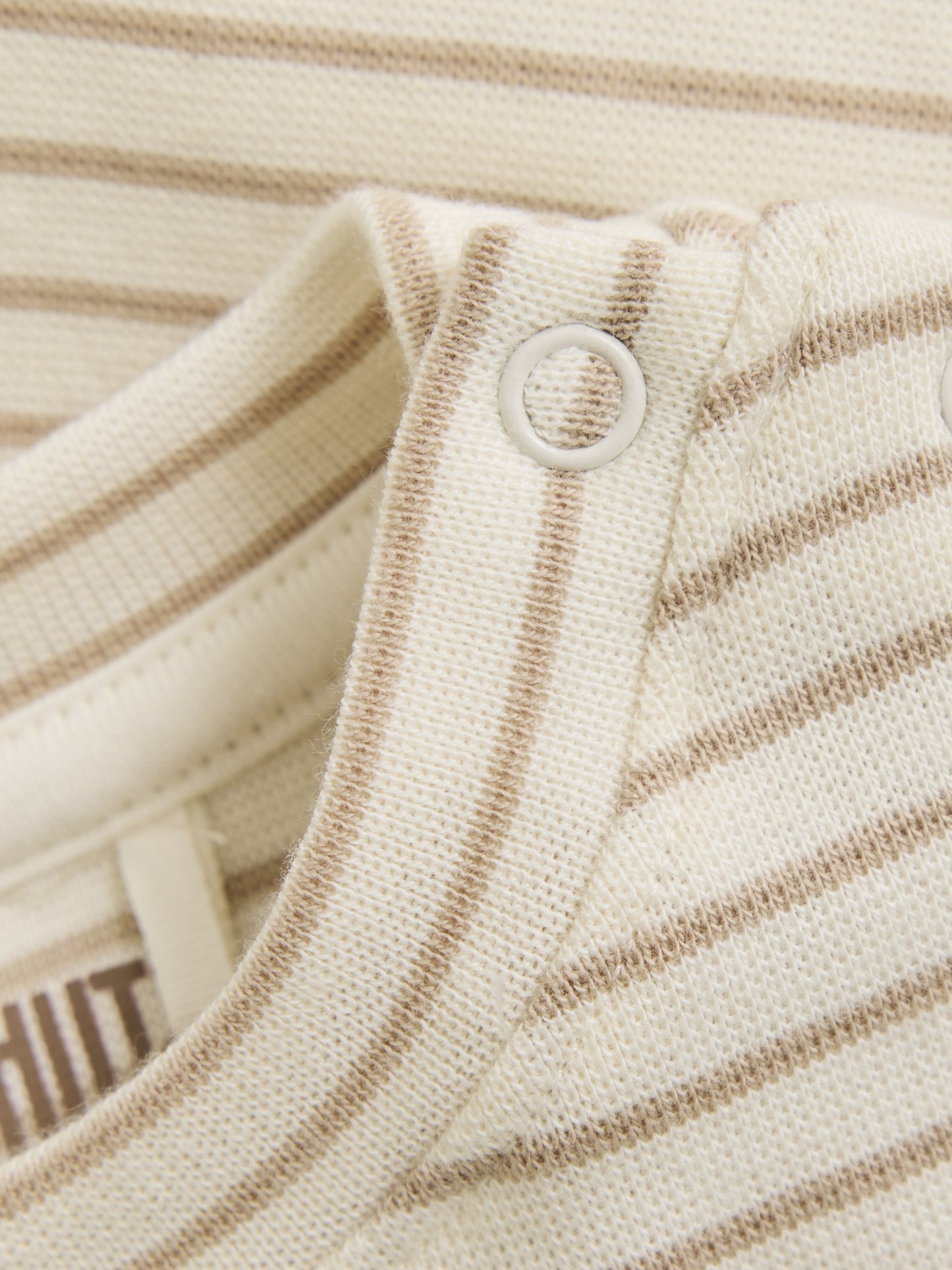 T-shirt baby - Biologisch katoen - Gestreept beige/White Pepper - Huttelihut