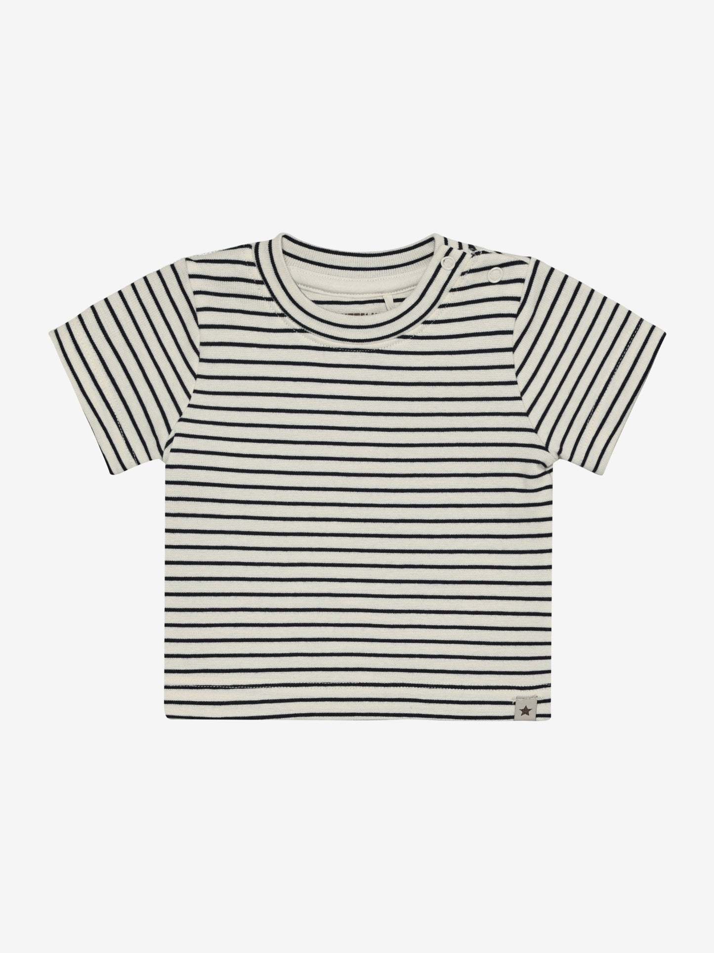 T-shirt baby - Organic cotton - Striped navy/Bering Sea - Huttelihut