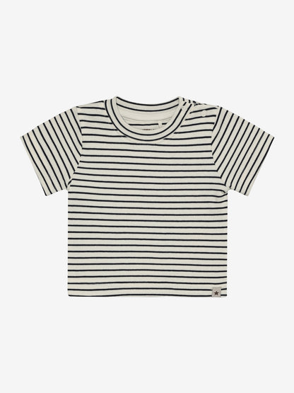 T-shirt baby - Organic cotton - Striped navy/Bering Sea - Huttelihut