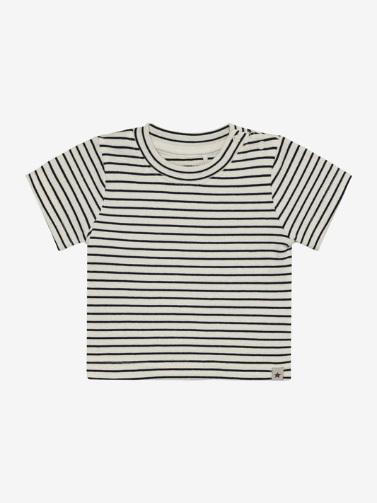 T-shirt baby - Organic cotton - Striped navy/Bering Sea - Huttelihut