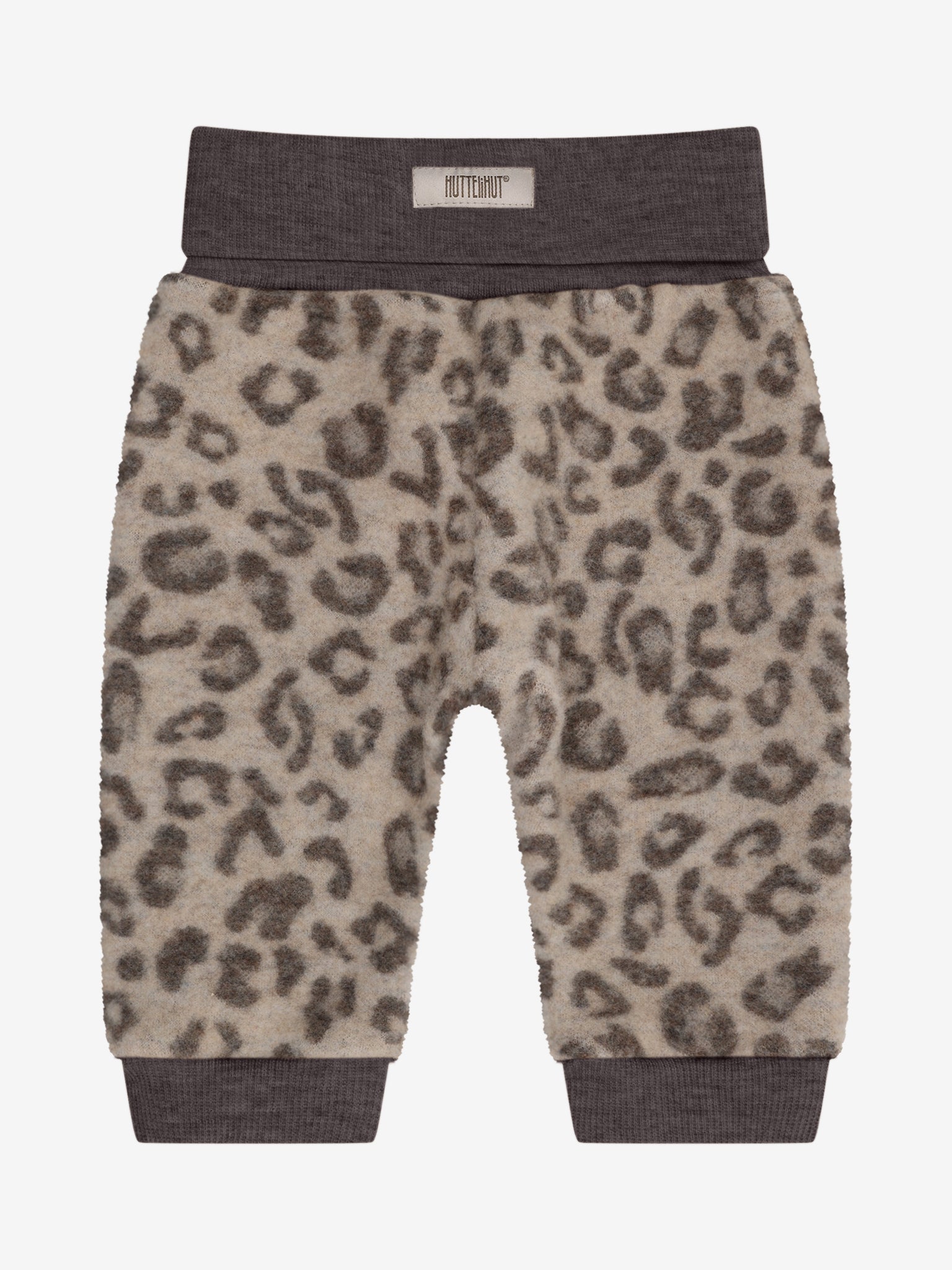 Pantalon en polaire de laine mérinos - Jacquard/imprimé léopard - Camel Melange - 100 % laine mérinos - Huttelihut - dos