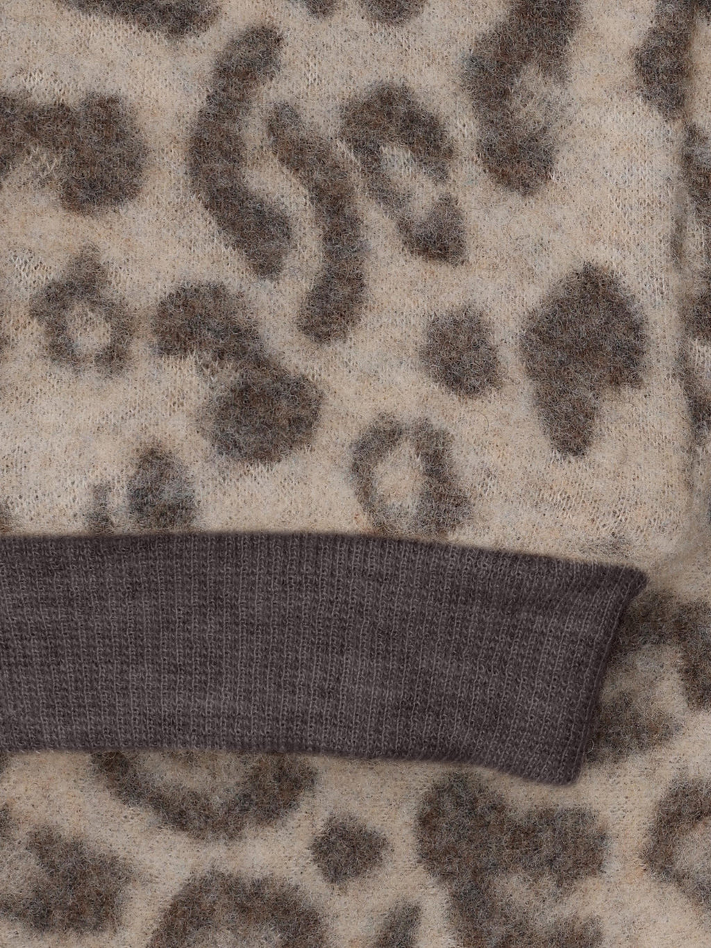 Pantalon en polaire de laine mérinos - Jacquard/imprimé léopard - Camel Melange - 100 % laine mérinos - Huttelihut - gros plan