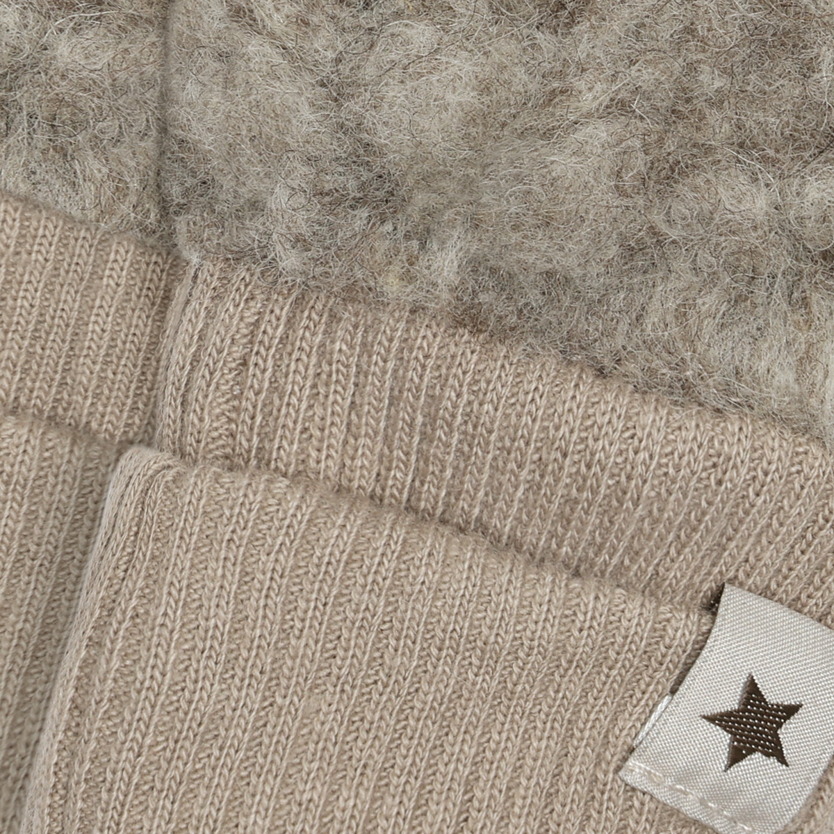 Baby mittens - Wool teddy - Camel Melange - 100% wool - HUTTEliHUT