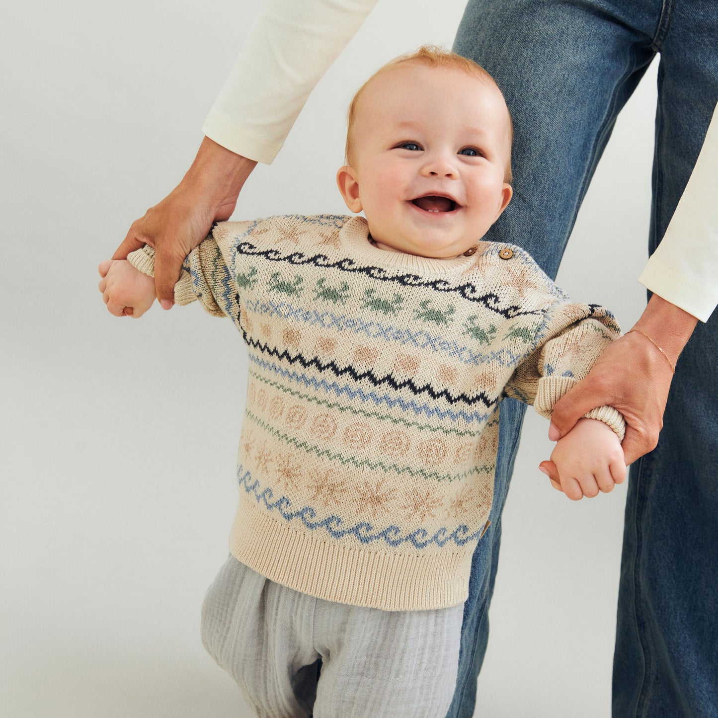 Truitje - Jacquard Pullover August - Biologisch katoen - Wheat