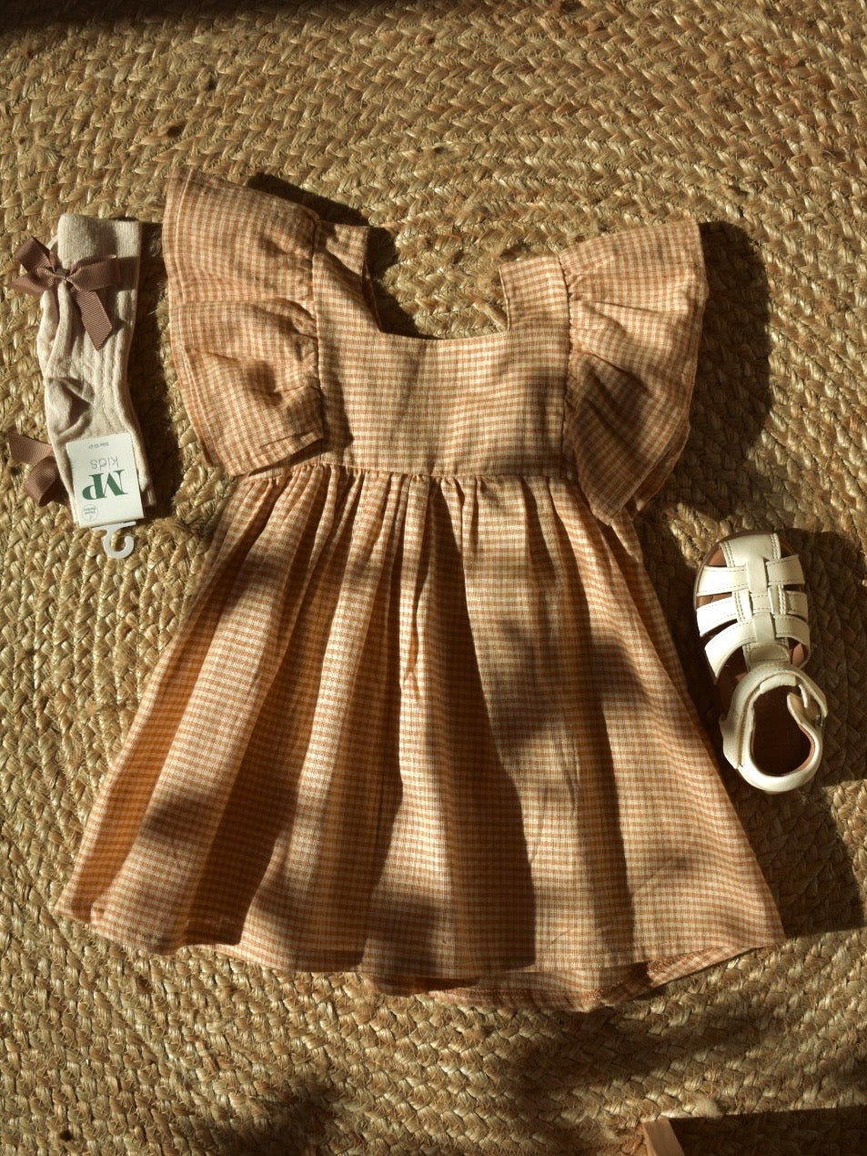 Dress Azra - Linen/Cotton - Square Brown - Riffle Amsterdam