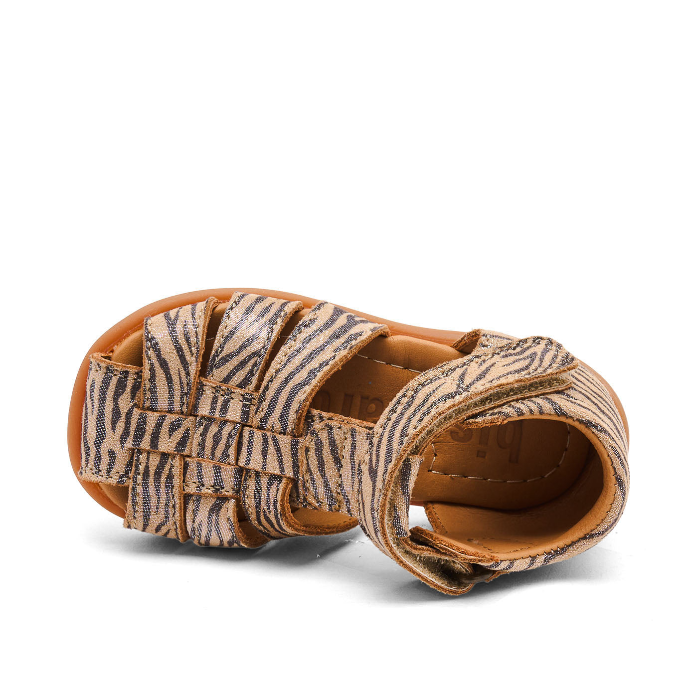 Leren sandaal - Gesloten teen - Glitter zebraprint - Bisgaard - productfoto