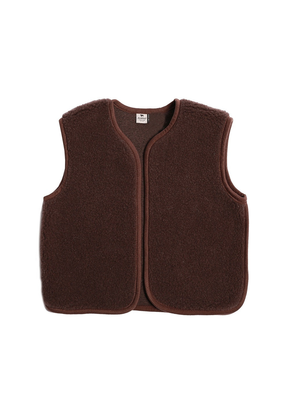 Camino Gilet – Choco Martini Light – Gilet court femme en 100 % laine – Alwero