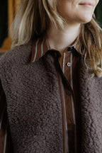 Camino Gilet – Choco Martini Light – Gilet court femme en 100 % laine – Alwero