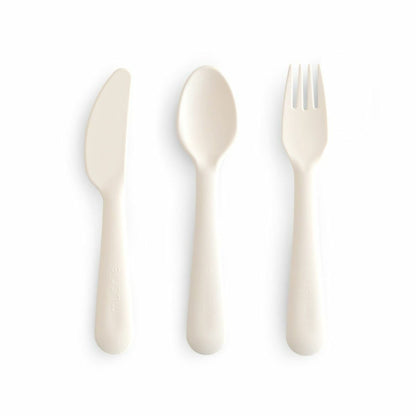 Besteckset Baby - Ungiftiger Kunststoff - Ivory - Mushie