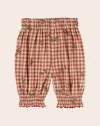Baby broekje – Terracotta Gingham Embroidered – 100% katoen - Emile et Ida