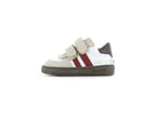 Suede baby sneaker ExtremeFlex® – Beige/Red/Black – Shoesme