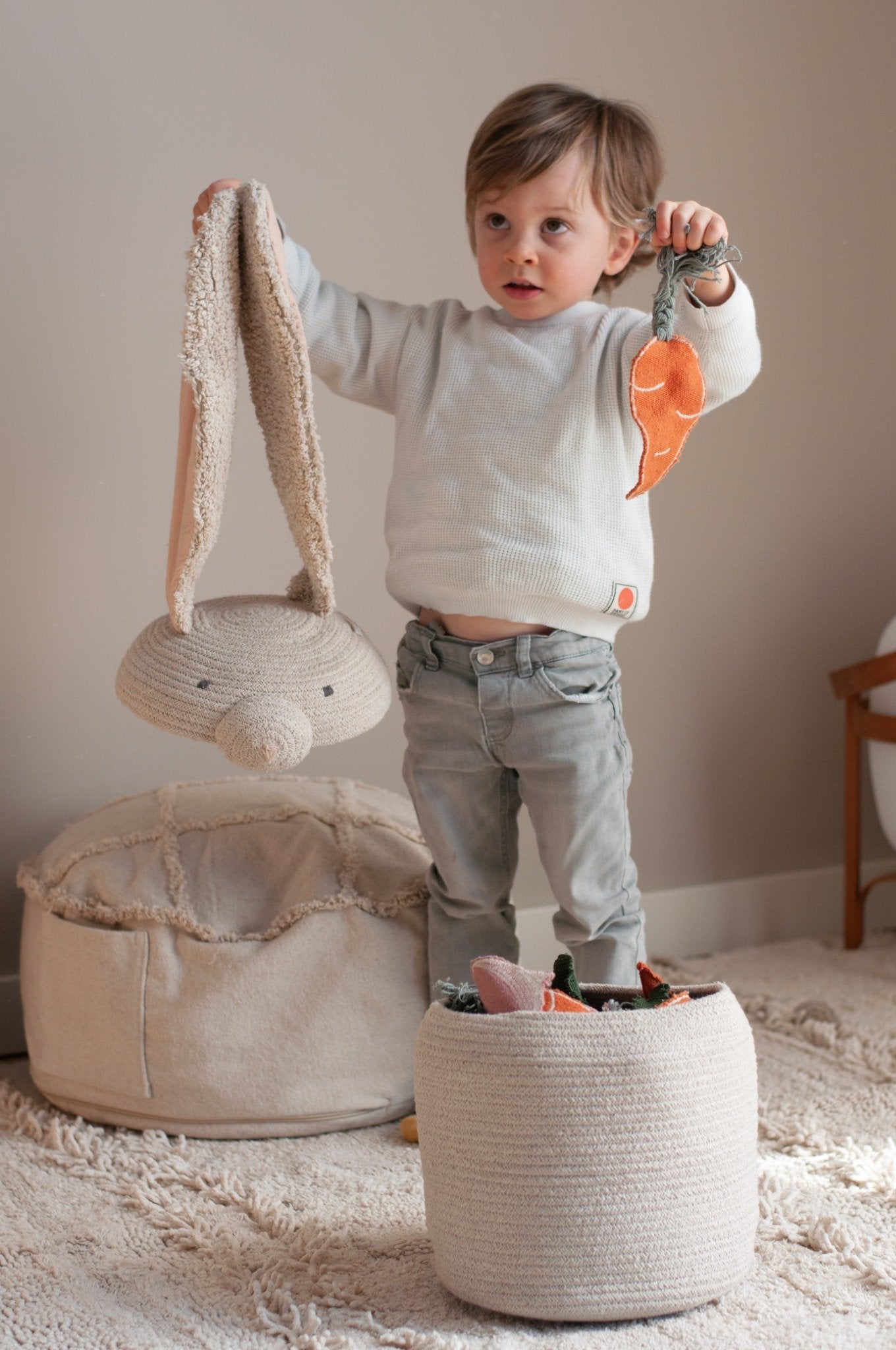 Basket Rita the Rabbit – Opbergmand konijn – Naturel – Ø 25 × 30 cm – Lorena Canals