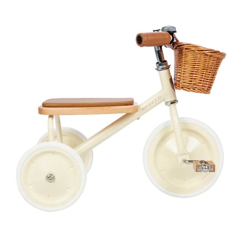 Kinder driewieler met rieten mandje - Trike Vintage - Cream - Banwood