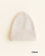Beanie Fonzie Kids - 100% extra fine Italiaanse merino wol - HVID