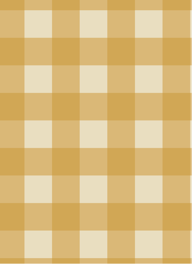 Détail du motif à carreaux vichy jaune ocre et crème du papier peint Atelier Chien.
