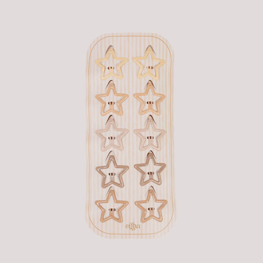 Glitter Hair Clips Set - Stars - 10 Pieces - Mrs Ertha