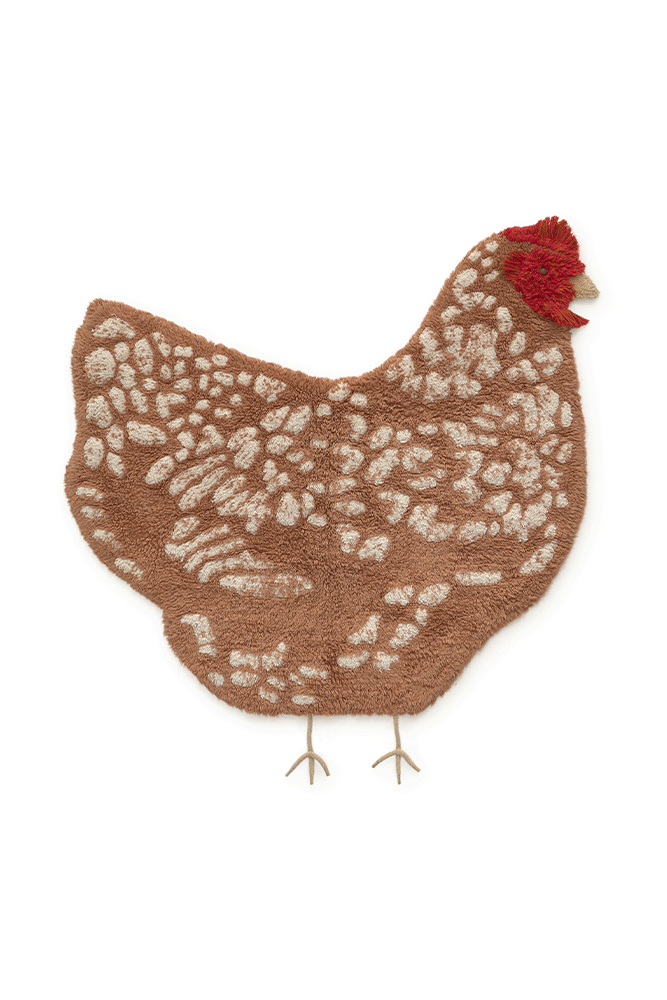 Washable Rug Chicken – Wasbaar vloerkleed kip – Katoen - Lorena Canals
