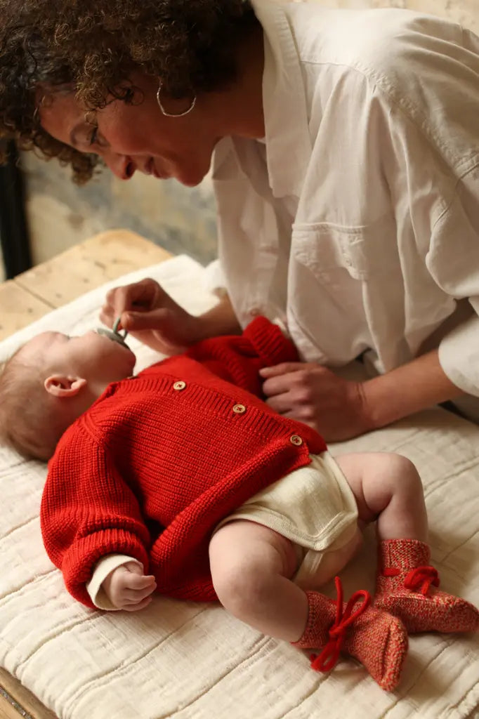 Gilet tricoté Inga - Cardigan sans coutures – Laine mérinos – HVID