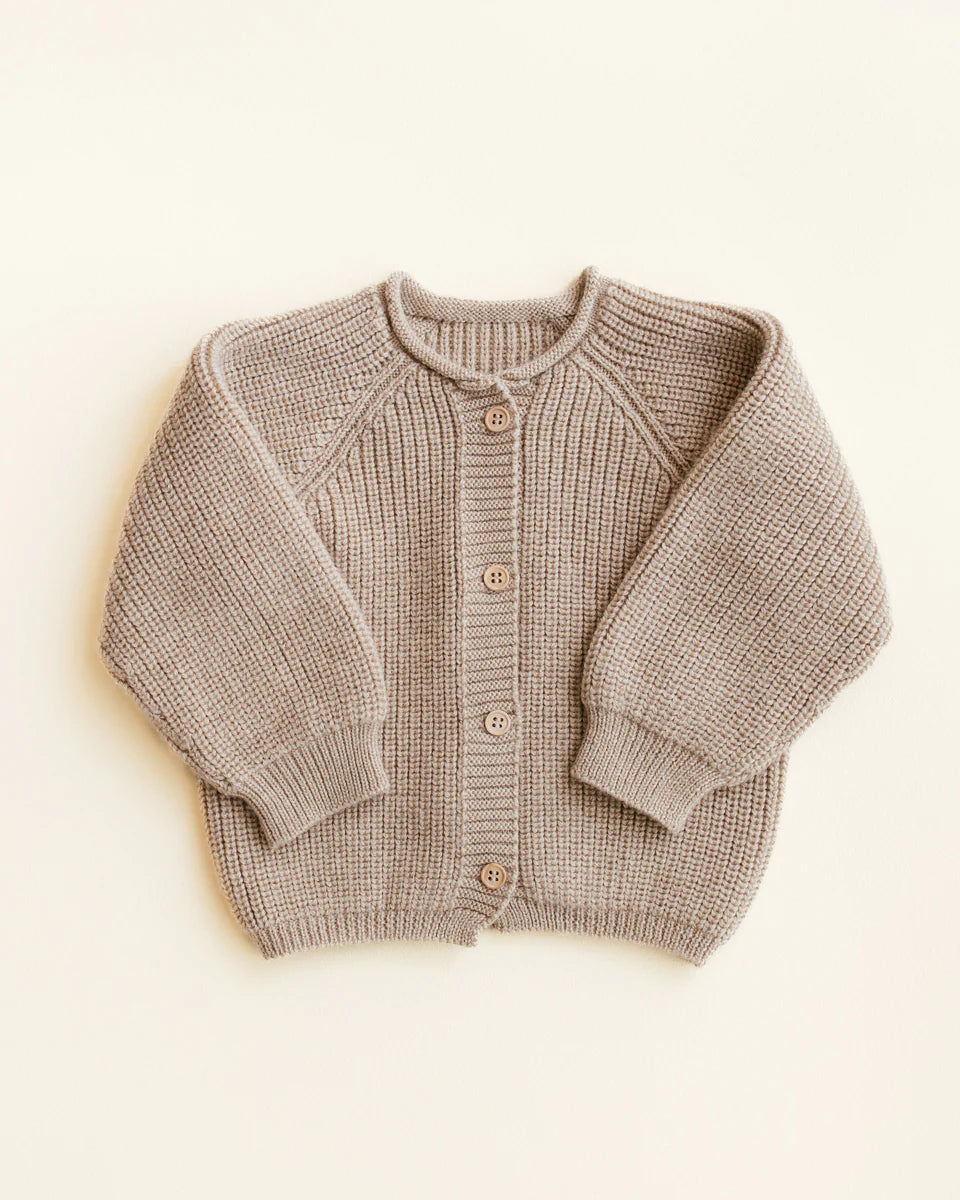 Strickjacke Inga - Seamless cardigan – Merinowolle – HVID