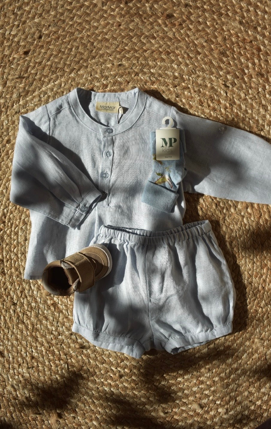 Linen top Totoro - Blue mist/Blue - MarMar Copenhagen