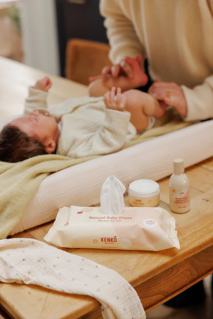 Natürliche Babytücher mit Windelcreme - 3x 54 Stück Set - Kenkô