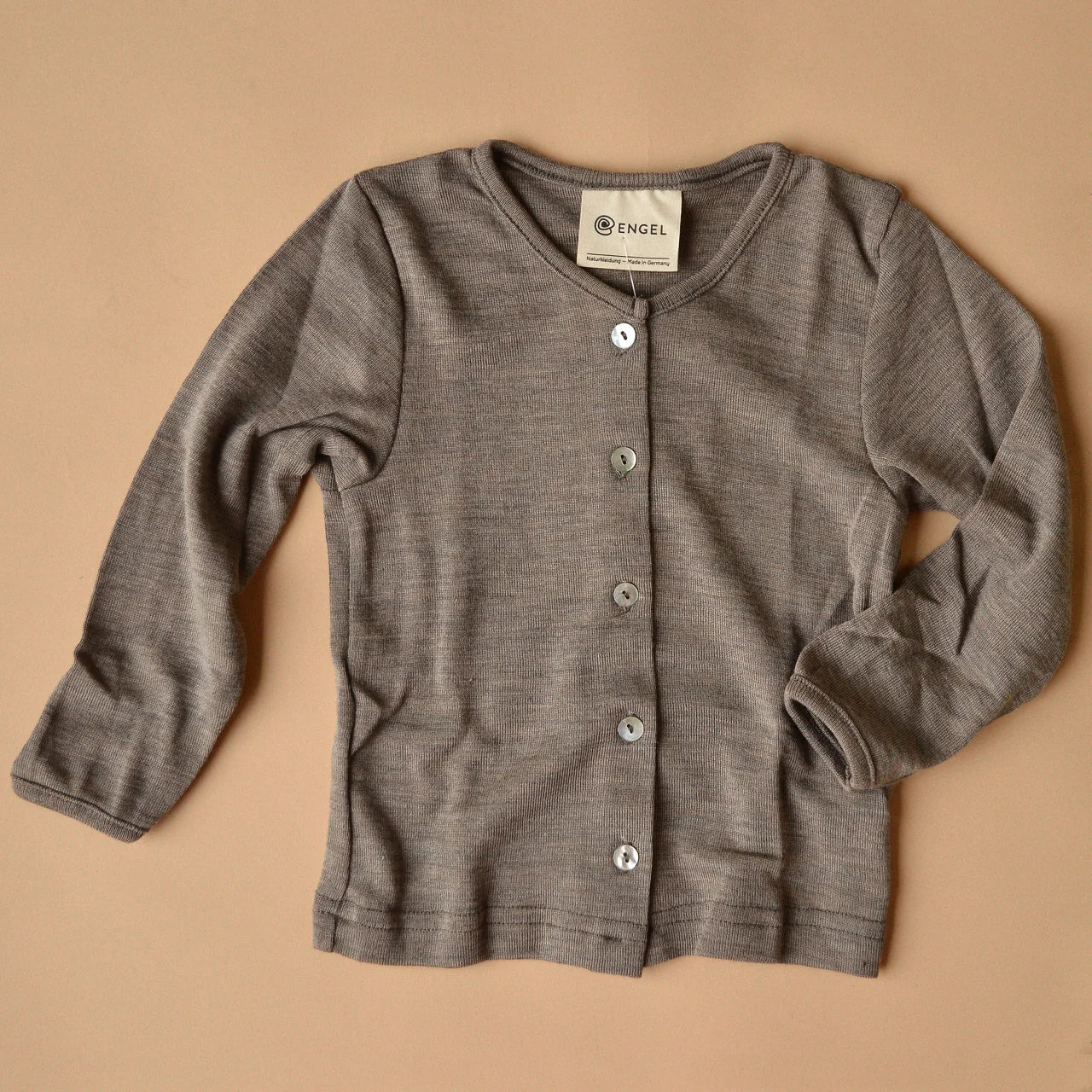 Baby Cardigan - Wool/Silk - Walnut - Baby Cardigan - Engel Natur