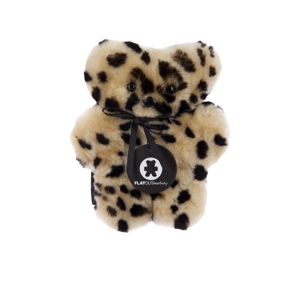 FLATOUTbear Baby - 100% Australische schapenvacht - Wollen knuffel leopard