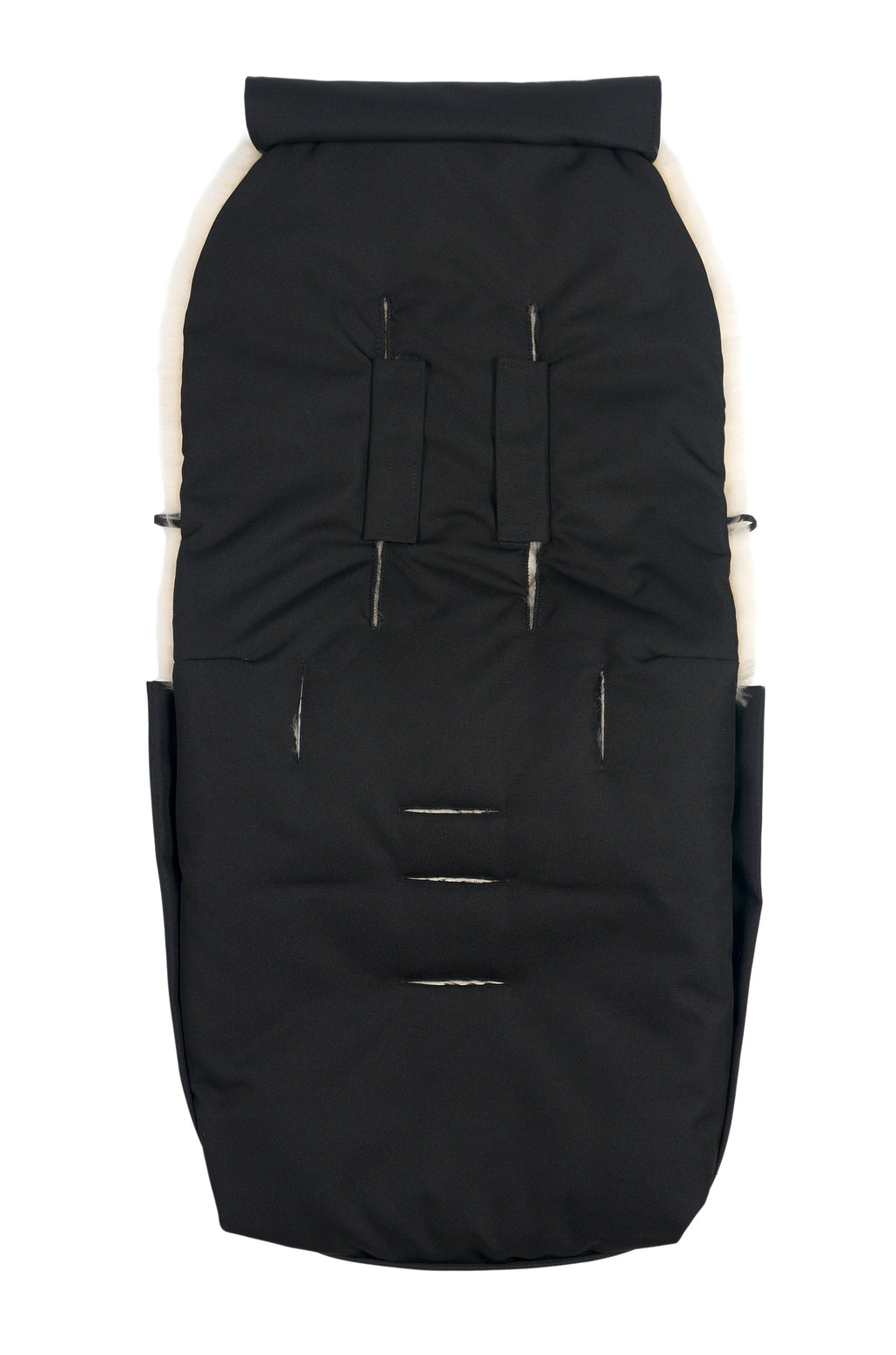 Footmuff Puffmuff® - Merino Sheepskin - Black + Milk - BINIBAMBA