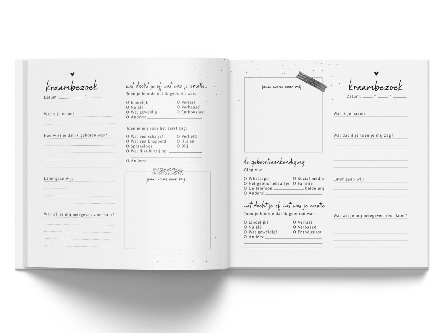 Baby guestbook - My maternity visit - Linen Taupe - Fyllbooks