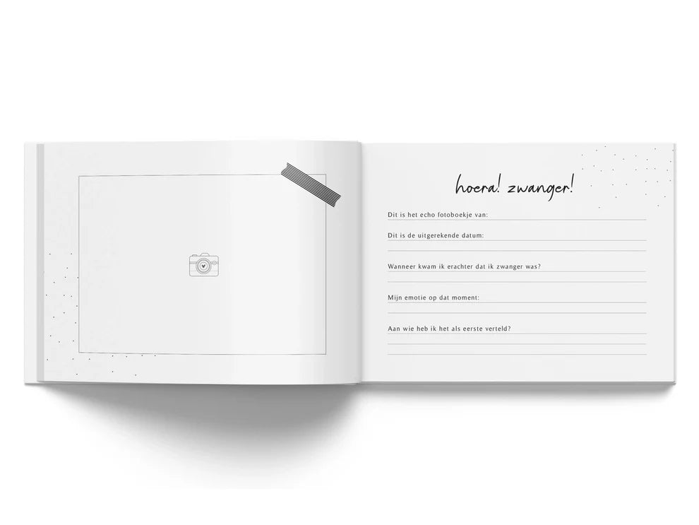 Baby invulboekje - Mijn echoboekje - Linnen Taupe - Fyllbooks - productfoto - afbeelding 3
