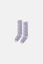 Kniekousen Chelie met pompons - Katoenmix - Parme - Louise Misha - lifestyle - afbeelding 3