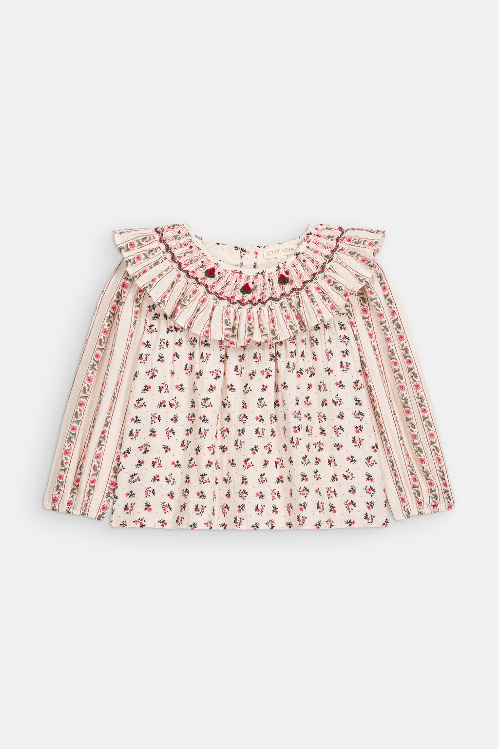 Blouse Ilaria - Biologisch katoen - Cream Pink Sorrel & Cream Flower Beds - Louise Misha - productfoto - afbeelding 2