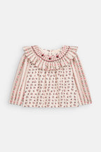 Blouse Ilaria - Biologisch katoen - Cream Pink Sorrel & Cream Flower Beds - Louise Misha - productfoto - afbeelding 2