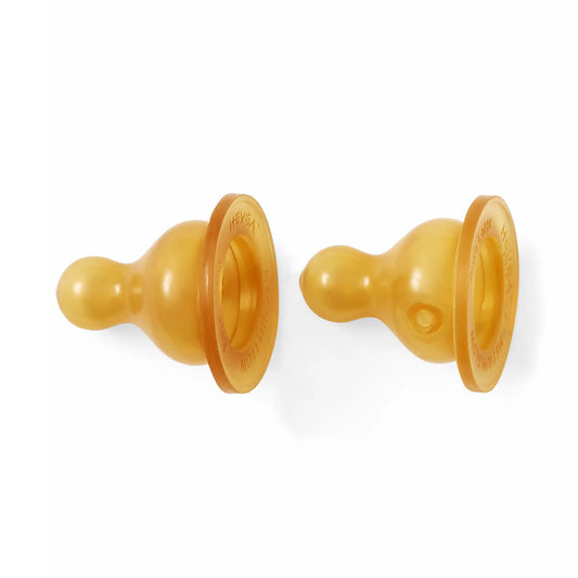 2-pack teats for baby bottle - Standard Neck Baby Glass Bottle Nipples - Natural Rubber - Hevea