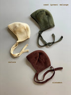 Strik mutsje - Bonnet - Wol fleece - Biologisch merino wol - Engel Natur