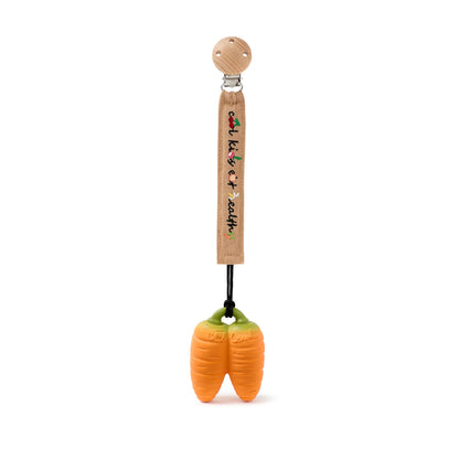Mini knuffeldoekje & bijtring Cathy the Carrot - Natuurrubber & mousseline - Oli&Carol